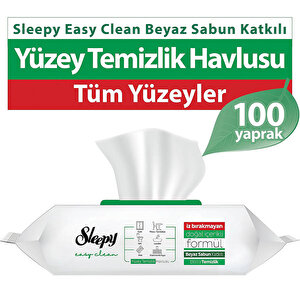 Sleepy Easy Clean Beyaz Sabun Katkılı Yüzey Temizlik Havlusu 100 Yaprak buyuk 2