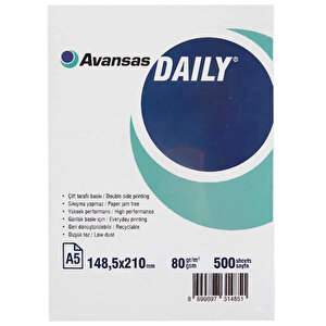 Avansas Daily A5 80 gr 1 Koli 4 Paket (2000 Sayfa) buyuk 2
