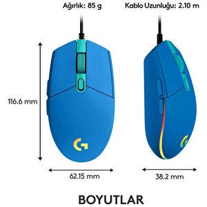 Logitech G G102 Lightsync  Mavi Mouse buyuk 2