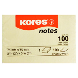 Kores Yapışkanlı Not Kağıdı 75 mm x 50 mm Sarı 100 Yaprak buyuk 1