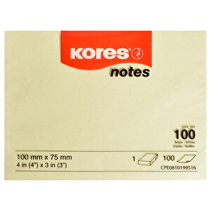 Kores Yapışkanlı Not Kağıdı 100 mm x 75 mm Sarı 100 Yaprak buyuk 1