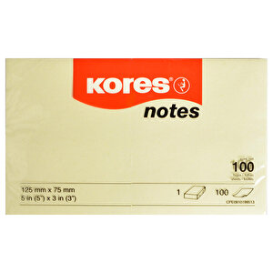 Kores Yapışkanlı Not Kağıdı 125 mm x 75 mm Neon Sarı 100 Yaprak buyuk 1