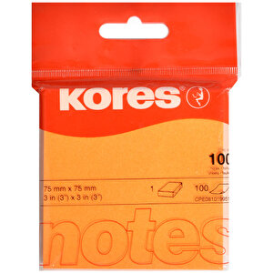 Kores Yapışkanlı Not Kağıdı 75 mm x 75 mm Neon Turuncu 100 Yaprak buyuk 1