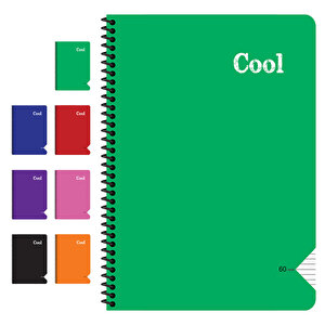 Keskin Color Cool Spiralli PP kapak A4 Kareli Defter 60 Yaprak buyuk 1