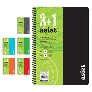 Keskin Color A4 3+1 Asist Ayraçlı PP Kapak Defter 100 Yaprak buyuk 1