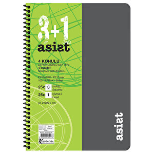 Keskin Color A4 3+1 Asist Ayraçlı PP Kapak Defter 100 Yaprak buyuk 2