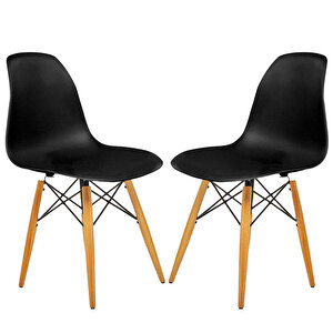 Dovi Eames Sandalye Siyah Renk 2'li Set buyuk 1