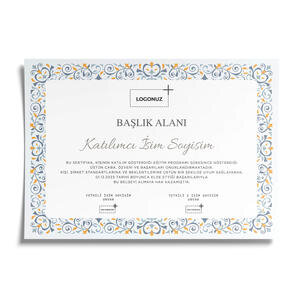 Sertifika A4 Desenli Şablon