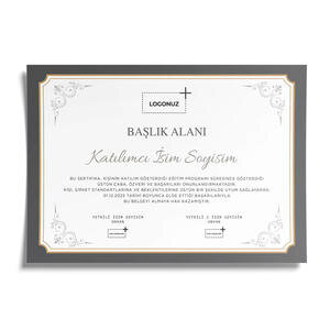 Sertifika A4 Siyah Şablon