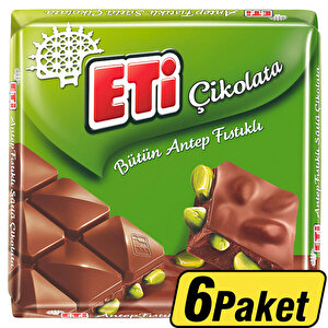 Eti Sütlü Çikolata Antep Fıstıklı 60 gr Kare 6'Lı buyuk 1