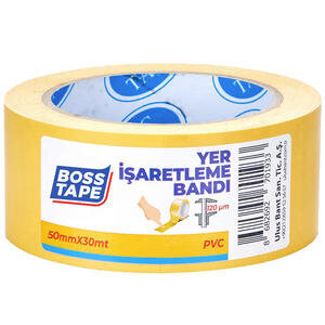 Boss Tape Yer İşaretleme İkaz Bandı 50 mm x 30 m Sarı