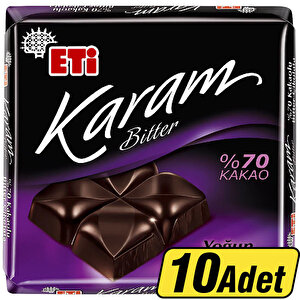 Eti Karam Bitter Çikolata %70 Kakaolu 60 gr 10'Lu buyuk 1