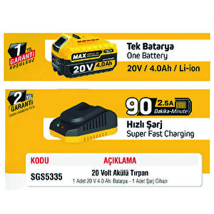 Sgs Akülü Tırpan Seti 20 Volt 4.0 Amper buyuk 5