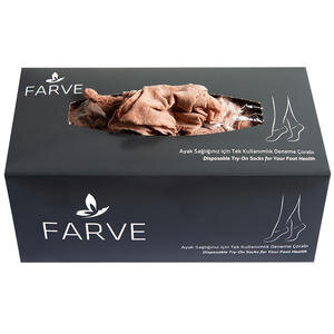 Farve Ten Rengi Tek Kulanımlık Deneme Çorabı 120'li Kutu