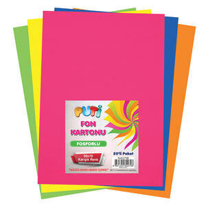 Fon Karton Fosforlu 25 cm x 35 cm 10 Renk