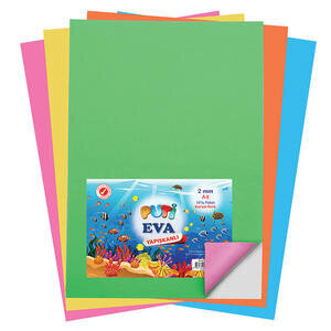 Yapışkanlı Eva 50 cm x 70 cm Karışık 10 Renk Kağıt