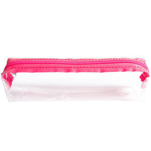 North Bag Sosis Kalem Çantası Tek Bölmeli Şeffaf Pembe