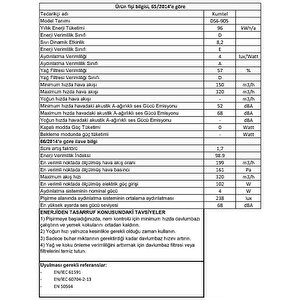 Kumtel Beyaz Sürgülü Aspiratör DS6-905 W buyuk 2