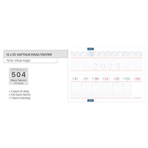 Gıpta 504-BTK Brite12 x 33 Masa Takvimi buyuk 9