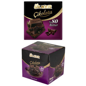 Ülker Bitter Kare Çikolata 80% Kakao 60 gr x 6'lı Paket