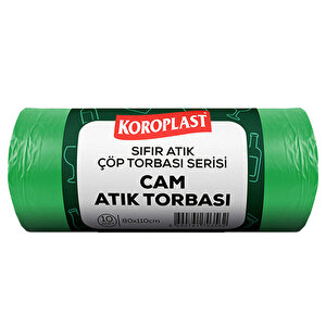 Koroplast Cam Atık Çöp Torbası Jumbo Boy 80 cm x 110 cm Yeşil 10'lu Paket buyuk 1