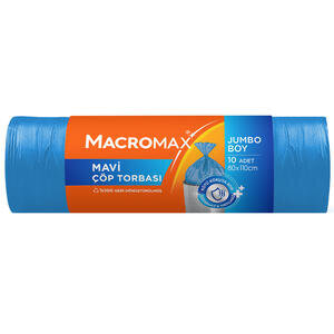 Macromax Çöp Torbası Jumbo Boy 80 cm x 110 cm Mavi 10'lu Paket