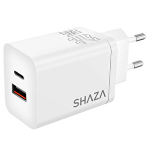 Shaza Çift Çıkışlı Usb Type-C 20W  Şarj Adaptörü buyuk 1