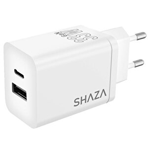 Shaza Çift Çıkışlı USB Type-C 33W Şarj Adaptörü buyuk 1