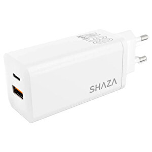 Shaza Çift Çıkışlı USB Type-C Şarj Adaptörü buyuk 1