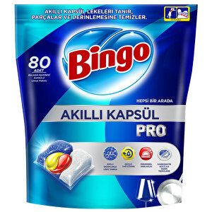 Bingo Akıllı Kapsül Pro Bulaşık Makinesi Deterjanı Tableti 80'li buyuk 1