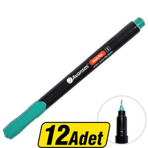 Avansas Multipen Permanent Asetat Kalem Yeşil S Uç 12'li Paket