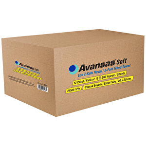 Avansas Eco Soft Z Katlama Çift Katlı Kağıt Havlu 20 x 20 cm 200 Yaprak - 12 Paket buyuk 5