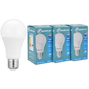 Akkurtlar Led Ampül 6500K Beyaz Işık 15 Watt - 100 Watt  3'lü Paket