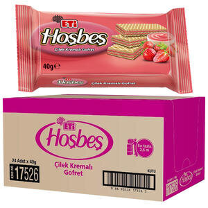 Eti Hoşbeş Çilek Kremalı Gofret 40 g x 24'lü