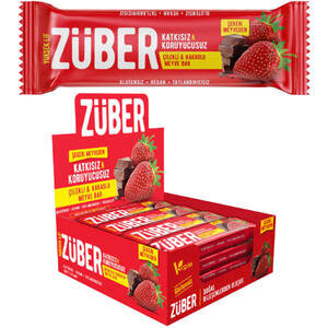 Züber Çilekli & Kakaolu Meyveli Bar 40 g x 12'li