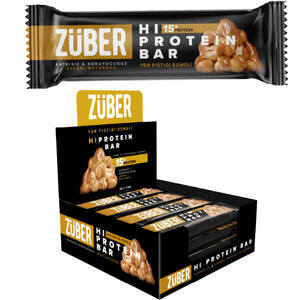 Züber Fıstık Ezmeli Yüksek Protein Bar 45 g x 12'li