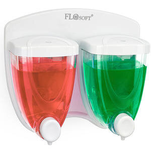Flosoft İkiz Sıvı Sabun Dispenseri Beyaz 350 + 350 ml