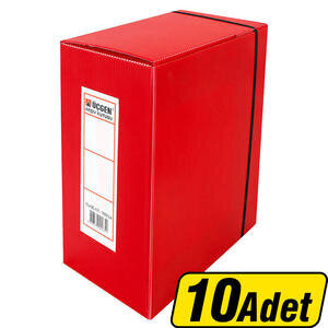 Üçgen Arşivleme Kutusu 29 x 40 x 9 cm Kırmızı 10'lu Paket