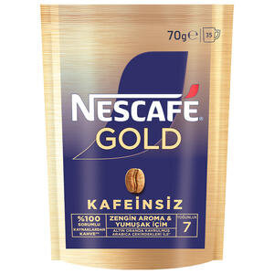 Nescafé Gold 100% Kafeinsiz Çözünebilir Kahve Ekopaket 70 g