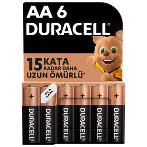 Duracell Alkalin AA Kalem Pil 6'lı Paket