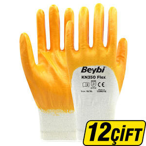 Beybi KN350 Nitril Eldiven Sarı No:9