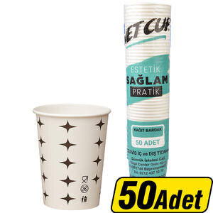 Netcup Karton Bardak Yıldız Desenli 7 oz 50'li Paket