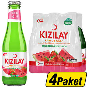 Kızılay Karpuz Çilek Aromalı Maden Suyu 24 x 200 ml