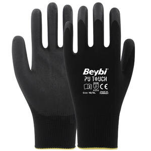 Beybi Pu Touch Poliüretan Montaj Eldiveni Siyah No:7
