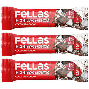 Fellas Hindistan Cevizi & Kakaolu Yüksek Protein Bar 45 g x 3'lü