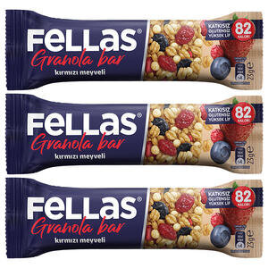 Fellas Granola Kırmızı Meyveli Kuruyemiş Bar 30 g x 3'lü