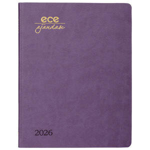 Ece Alaçatı Haftalık 2026 Ajandası 18,5 cm x 23,5 cm Mor