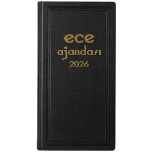 Ece Asya Ticari 2026 Ajandası 17 cm x 33 cm Siyah