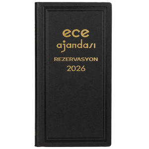 Ece Avrasya Rezervasyon Ticari 2026 Ajandası 17 cm x 33 cm Siyah