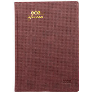 Ece Çeşme Haftalık 2026 Ajandası 19,5 cm x 28 cm Bordo